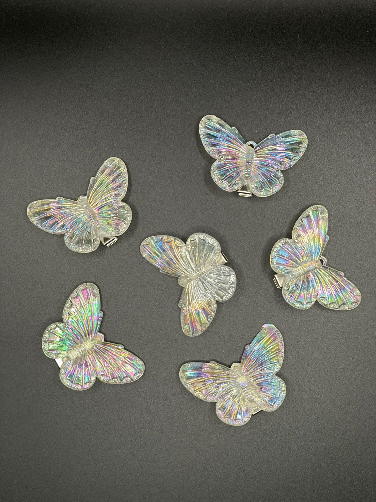 Holographic Butterfly Hair clips