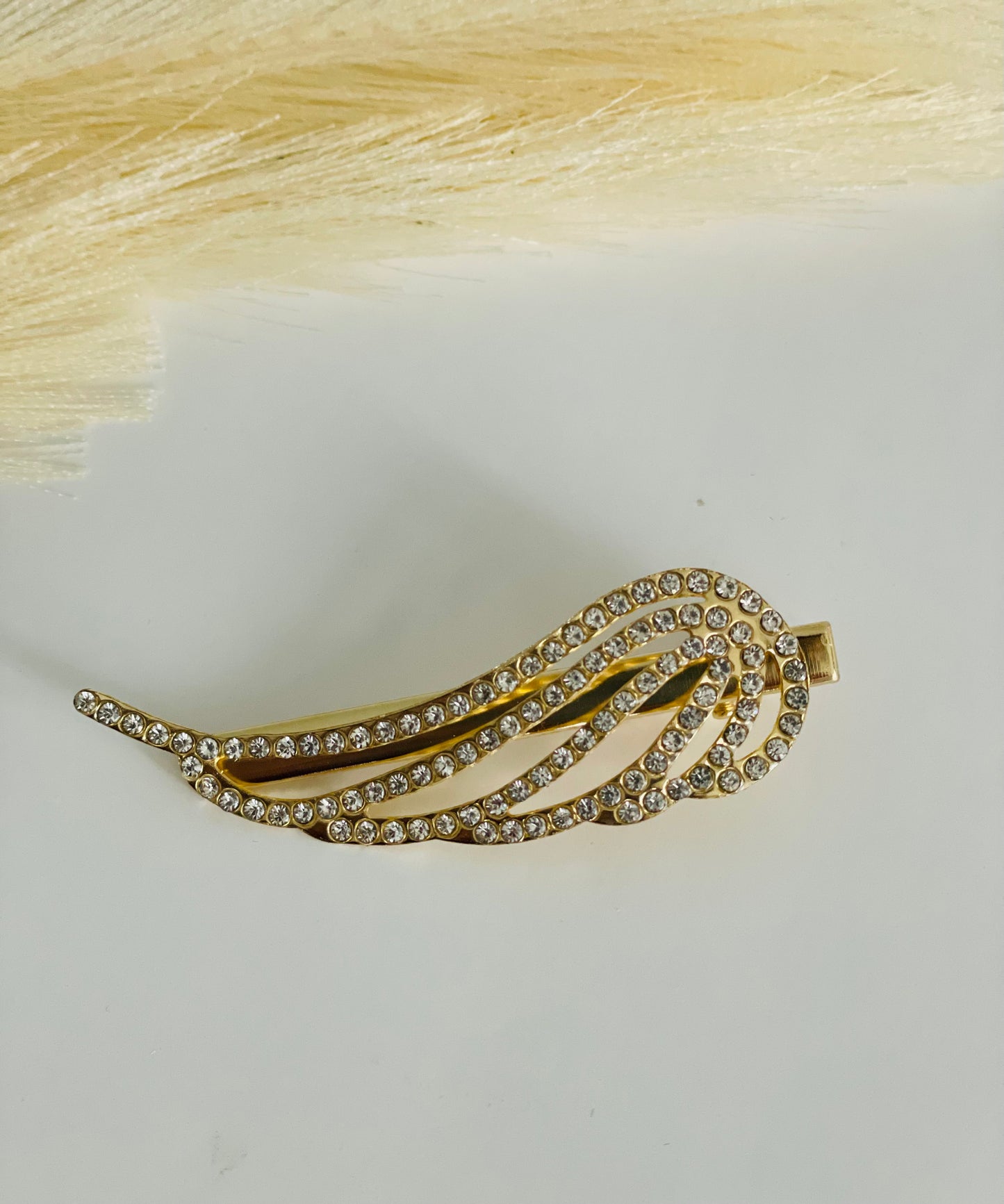 Gold Rhinestone Hair Clips