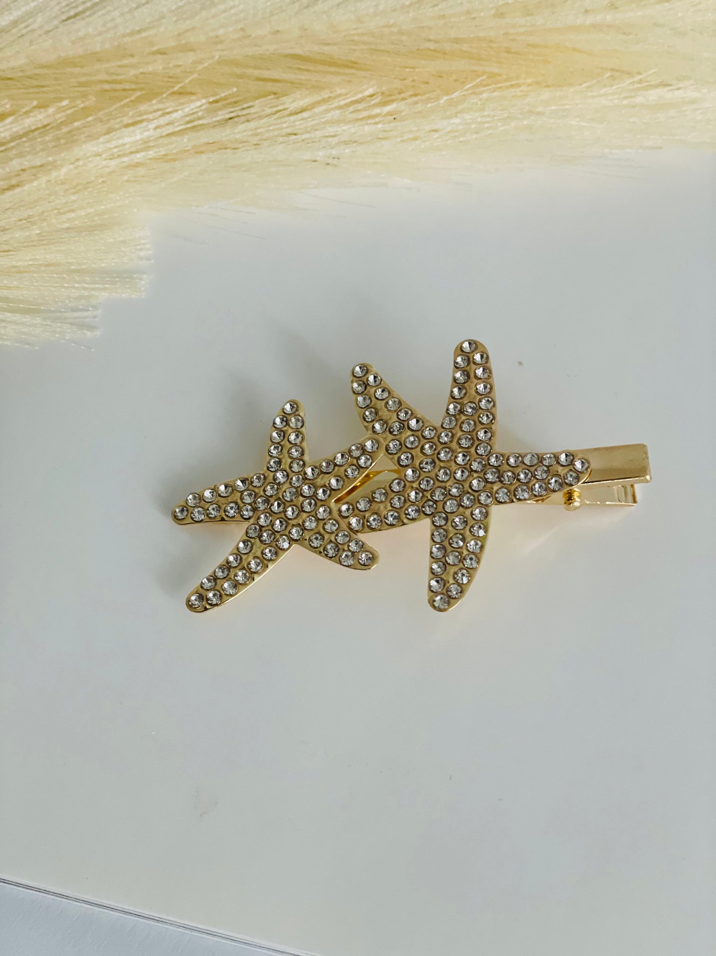 Gold Rhinestone Hair Clips