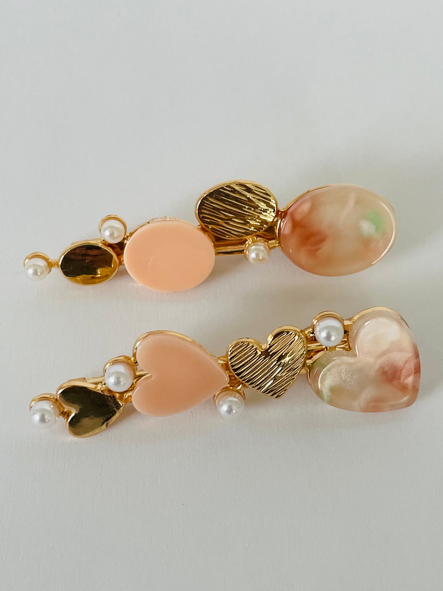 Resin Heart Hairclips