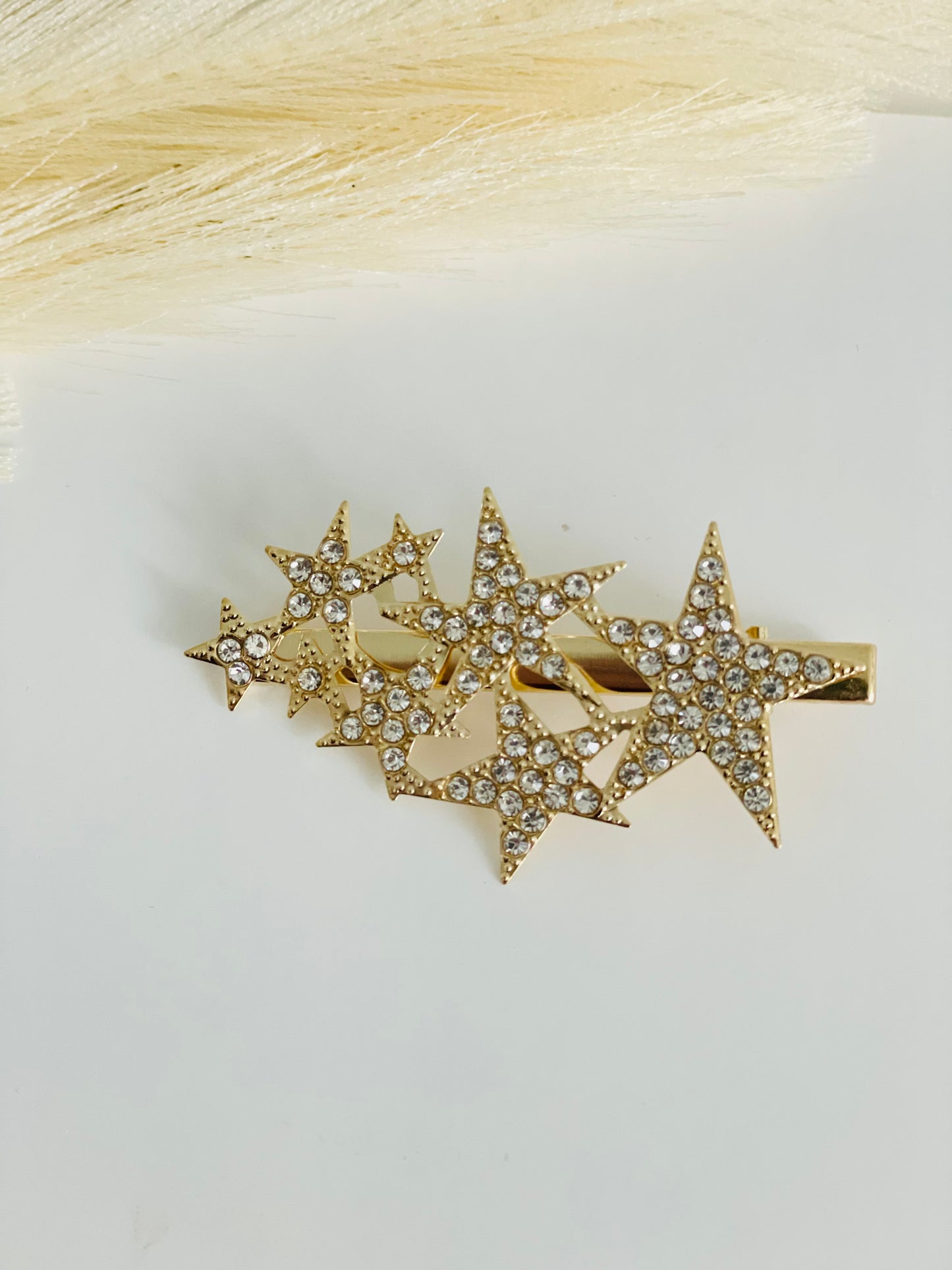 Gold Rhinestone Hair Clips