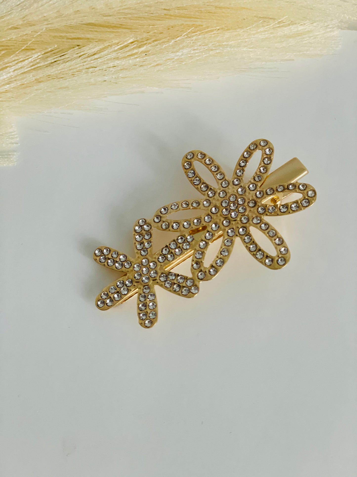 Gold Rhinestone Hair Clips
