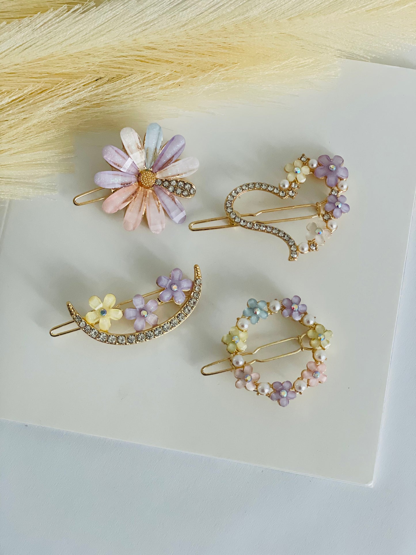 Rhinestone Pastel Hair Pins
