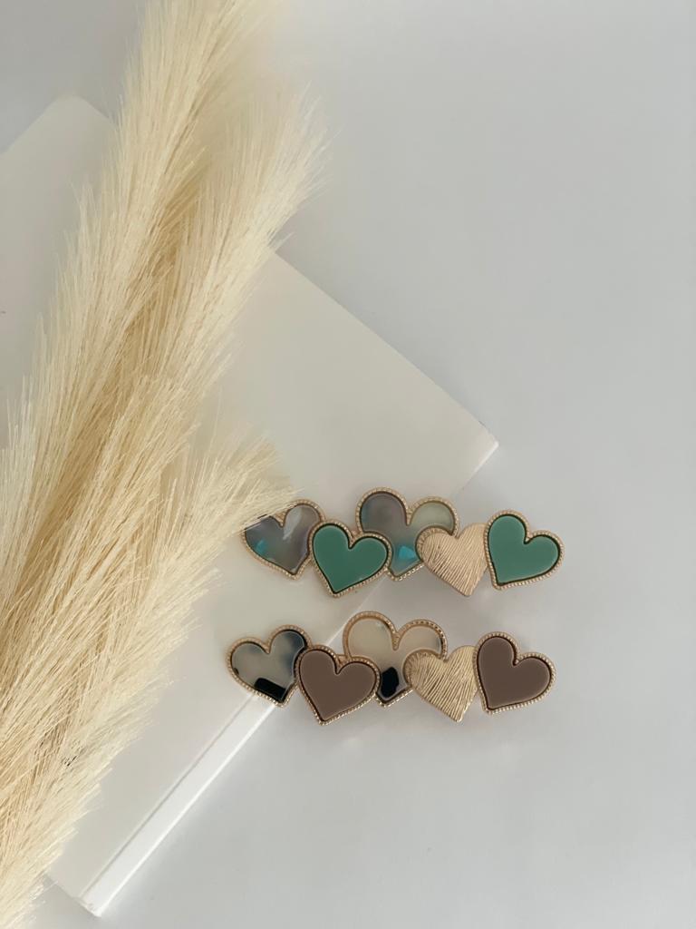 Heart Resin Hair Clips