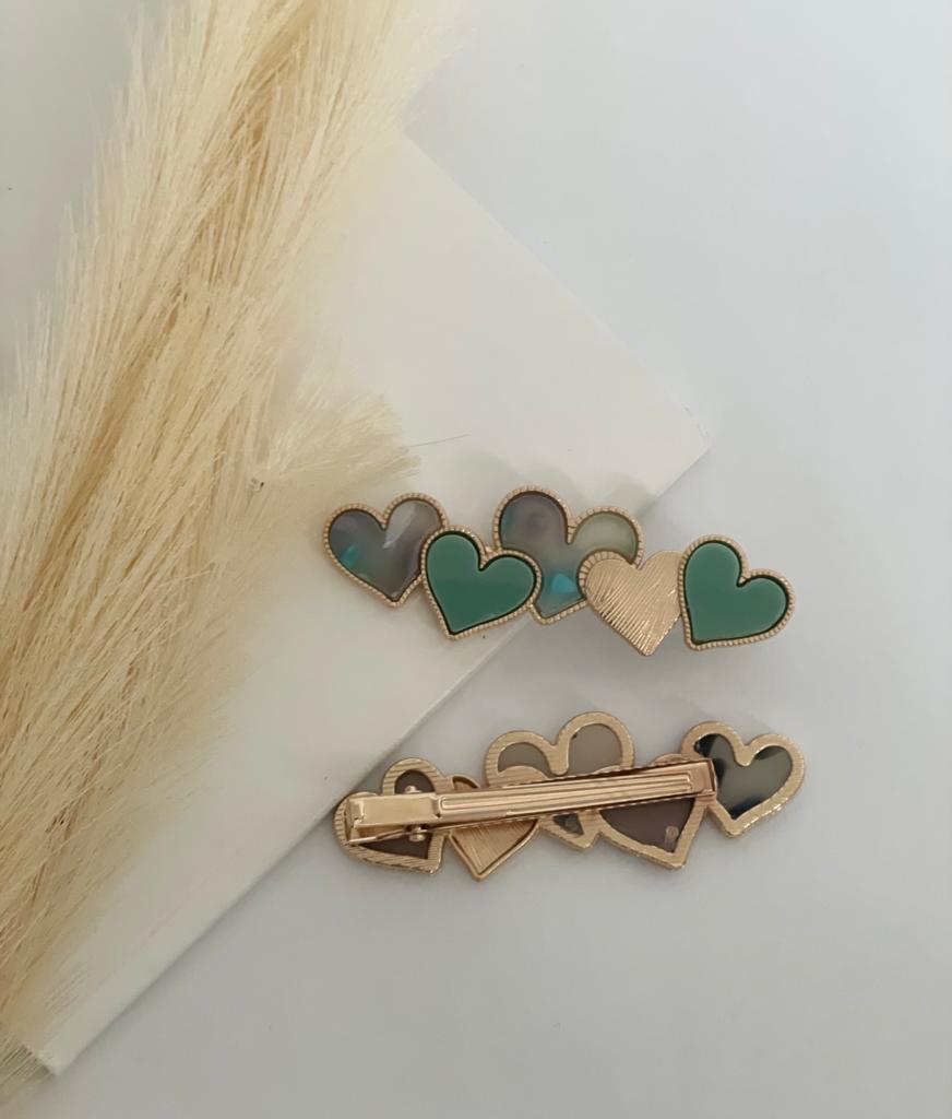 Heart Resin Hair Clips