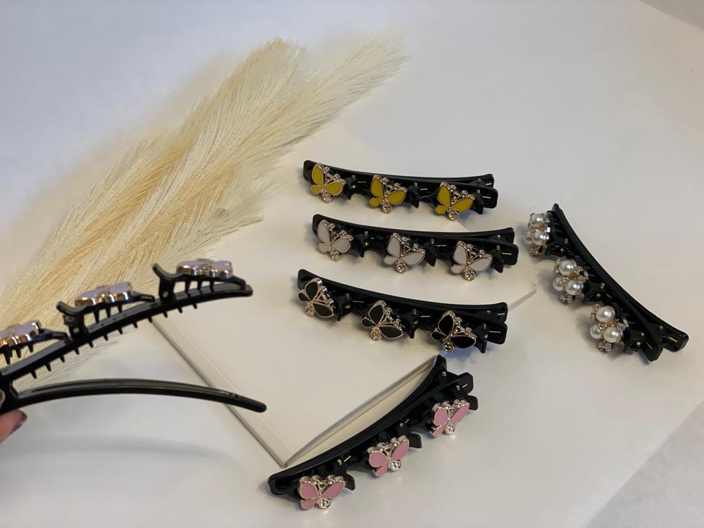 Multicolor Butterfly Braid Hair Clips
