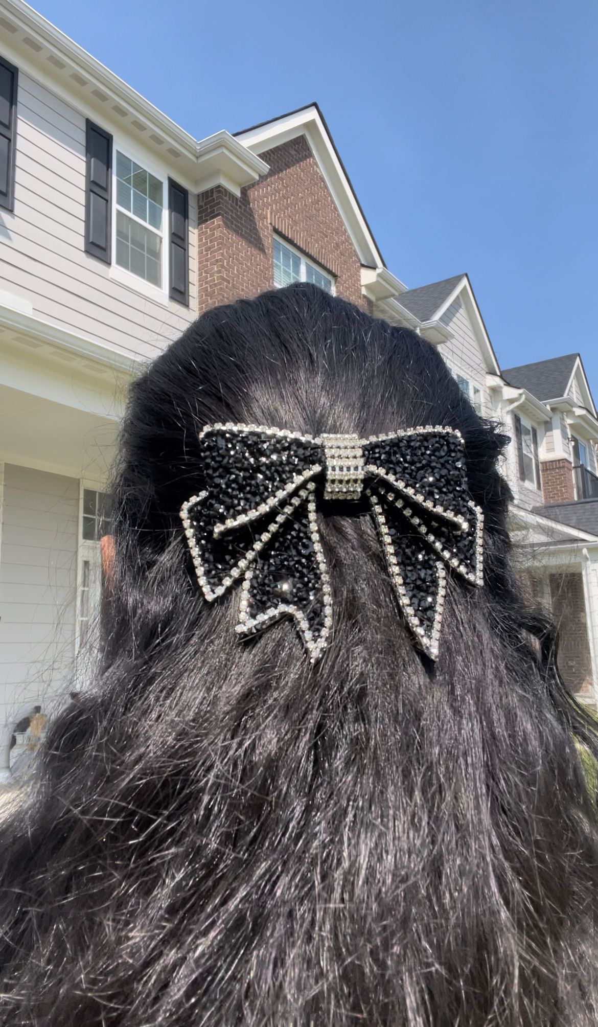 Bejeweled Back Hair Bow