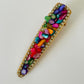 Multicolor pebble stone hair clips