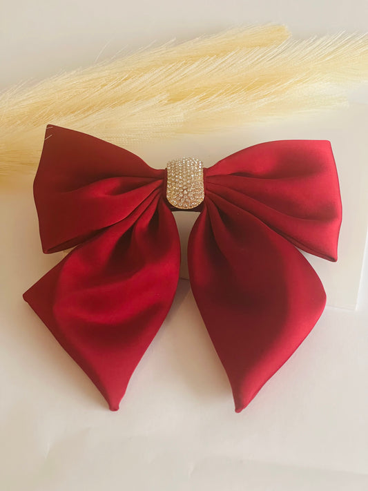 Red Rhinestones Bow