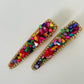 Multicolor pebble stone hair clips