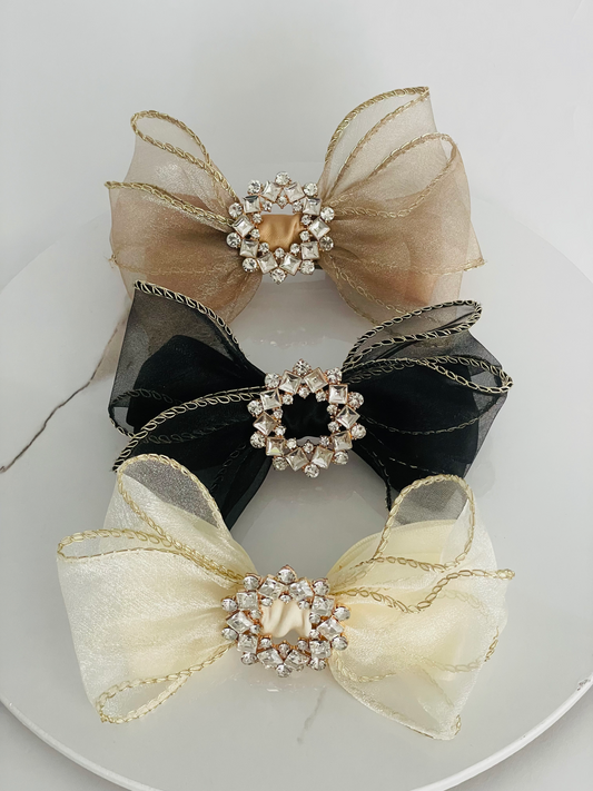 Vintage Rhinestone Hair Bows