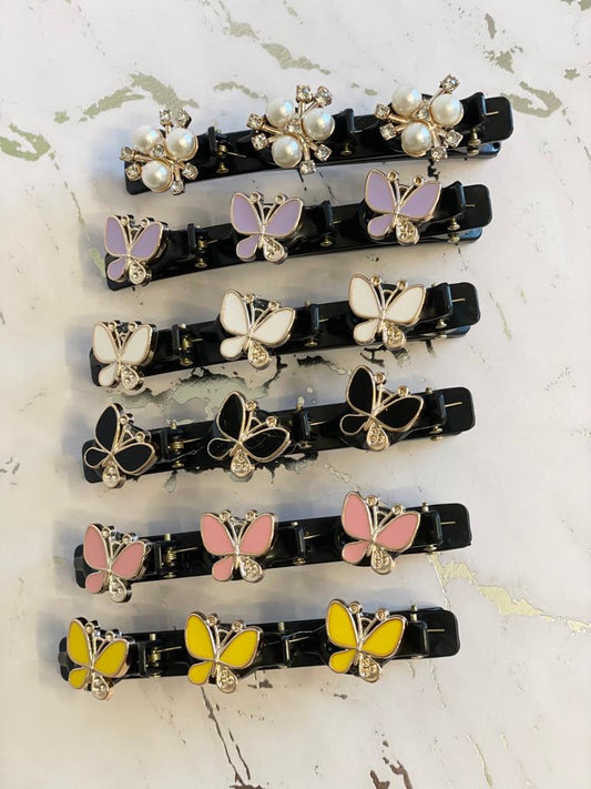 Multicolor Butterfly Braid Hair Clips