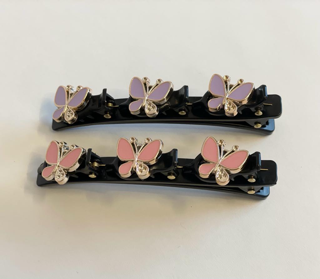 Multicolor Butterfly Braid Hair Clips