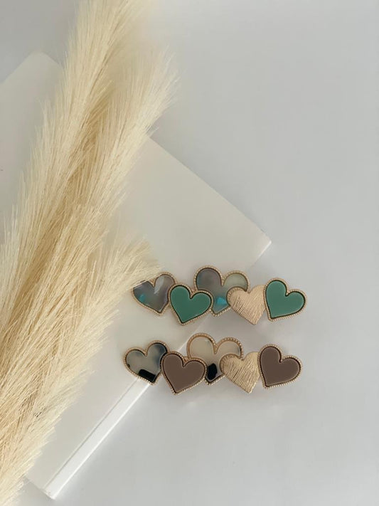 Heart Resin Hair Clips