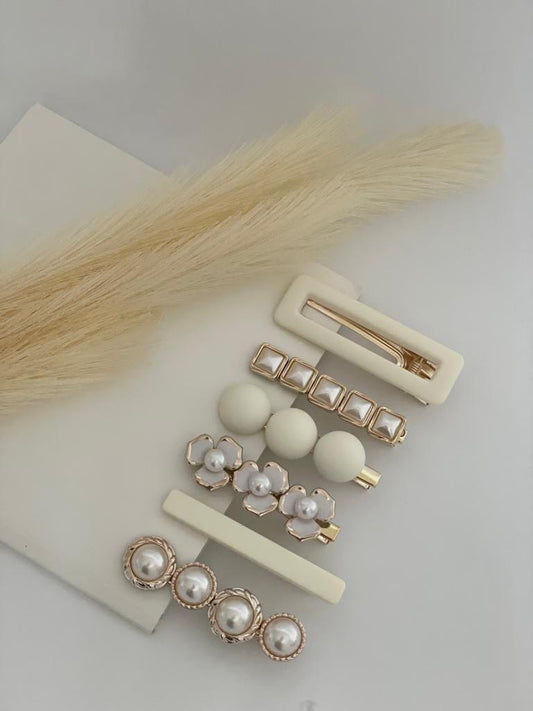 Pearl and Resin Hair Clips