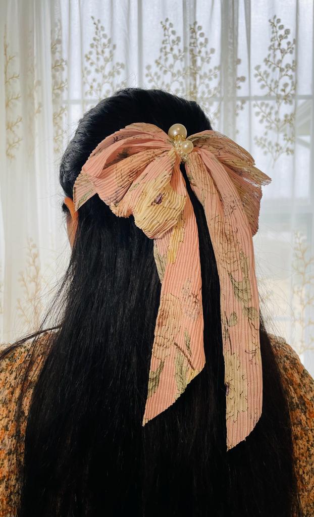 Floral Chiffon Hair Bow