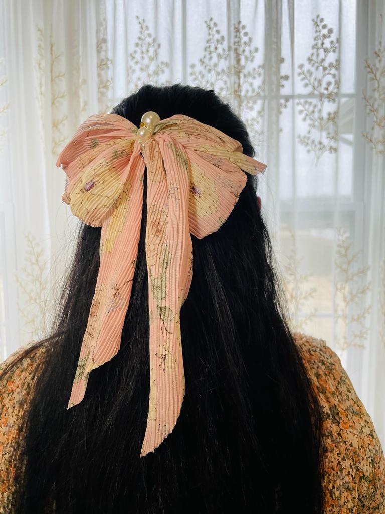 Floral Chiffon Hair Bow