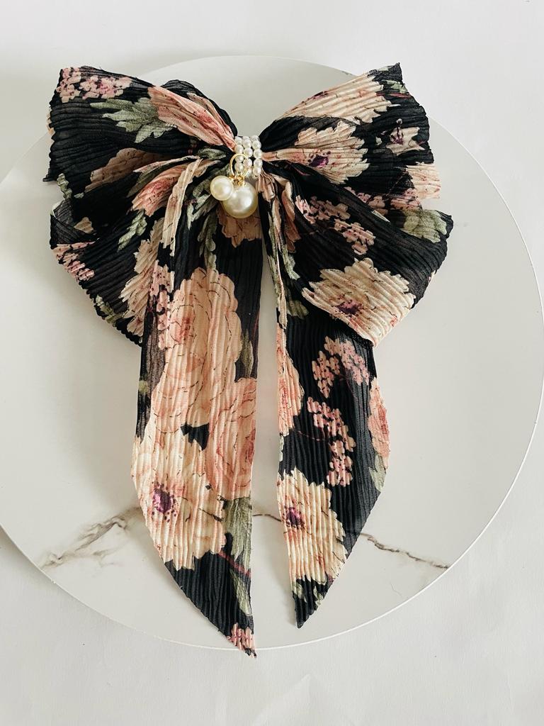 Floral Chiffon Hair Bow