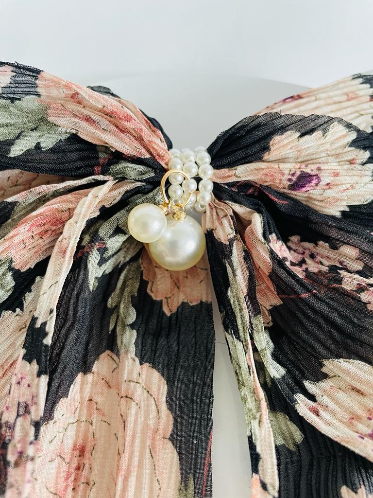 Floral Chiffon Hair Bow