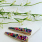 Multicolor pebble stone hair clips