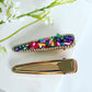Multicolor pebble stone hair clips